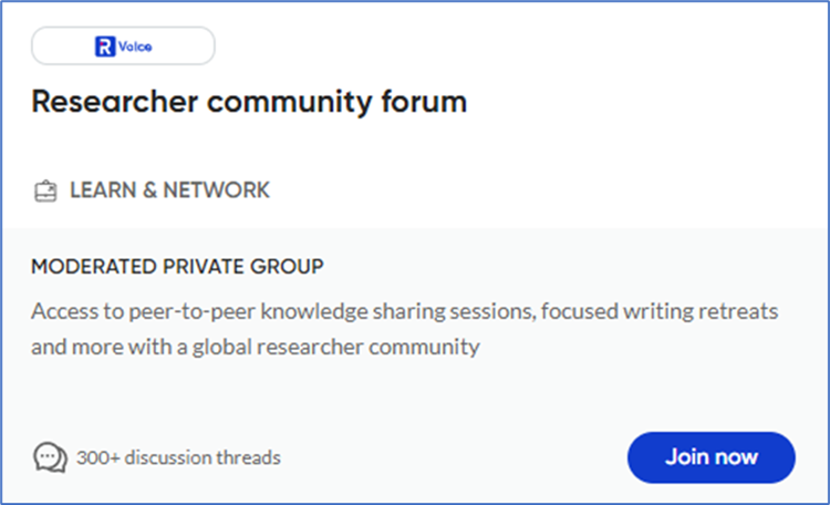 Network, share, support, and grow as part of a global researcher community